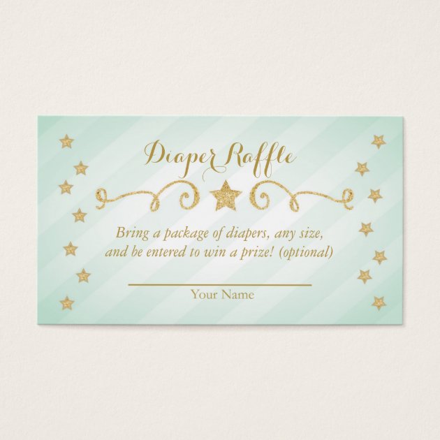 Mint Twinkle Little Star Diaper Raffle Invitation