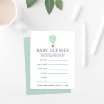 Mint | Up in the Air Baby Shower Guessing Game