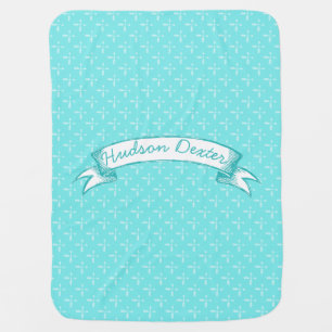 Mint Vintage Chalkboard Arrows Lil' Man Swaddle Blanket