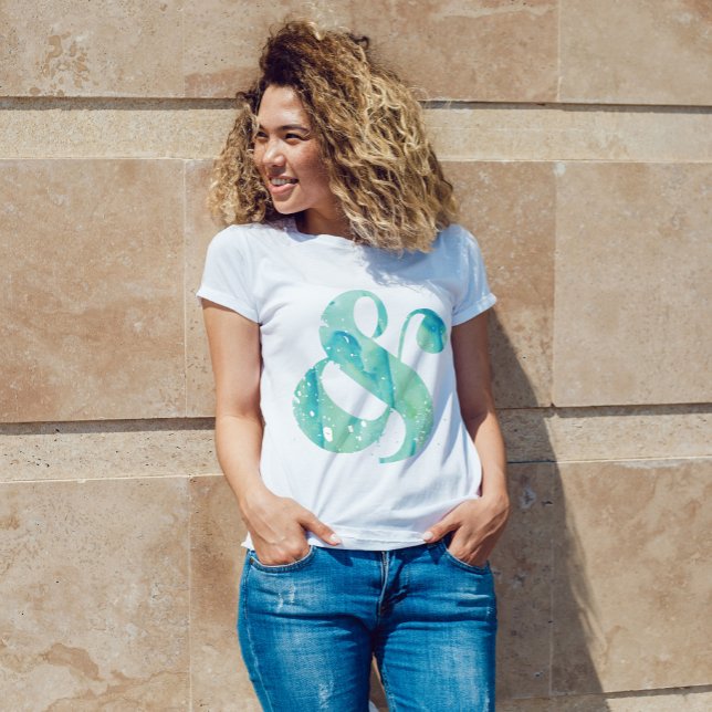 Mint Watercolor Ampersand T-Shirt (Creator Uploaded)