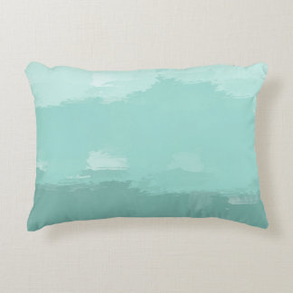 Mint Watercolor Ombre Accent Pillow