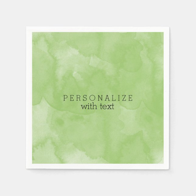 Mint Watercolor Paper Napkins (Front)