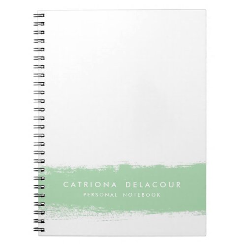 Mint Watercolor Splash Personalized Notebook