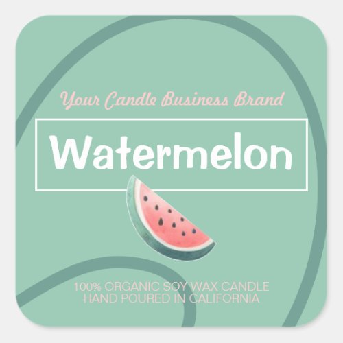 Mint Watermelon Cute Style Modern Candles Labels 