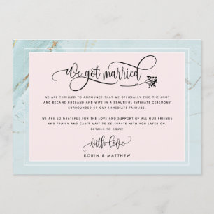 Mint We Got Married Wedding / Elope Announcement