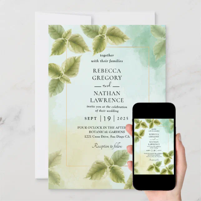 Mint Wedding Invitation Zazzle