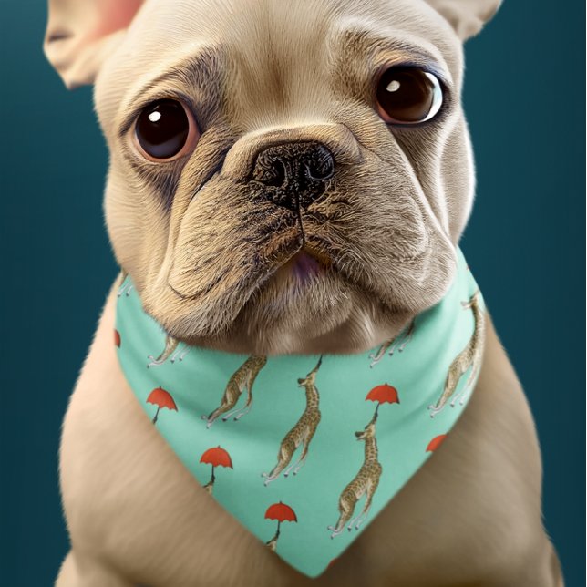 Mint Whimsical Flying Giraffe Pattern Bandana (Creator Uploaded)