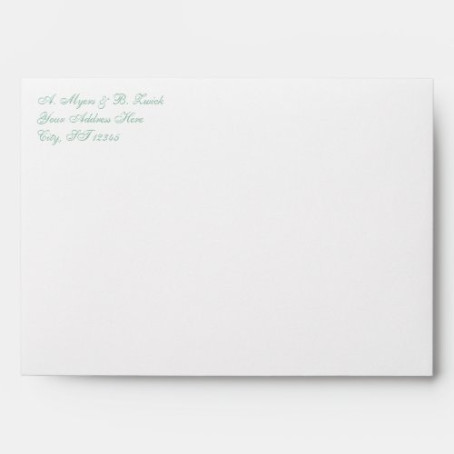 Mint White A7 Return Address Envelope for 5x7s