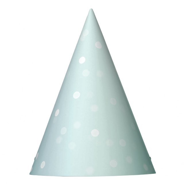 Mint White Bokeh Dots Celebration Party Hat (Front)
