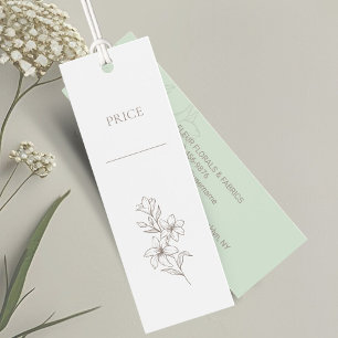 Mint & White Chic Minimal Floral Price Tags