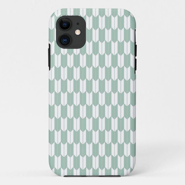 Mint & White Japanese Yagasuri iPhone 5 Case (Back)