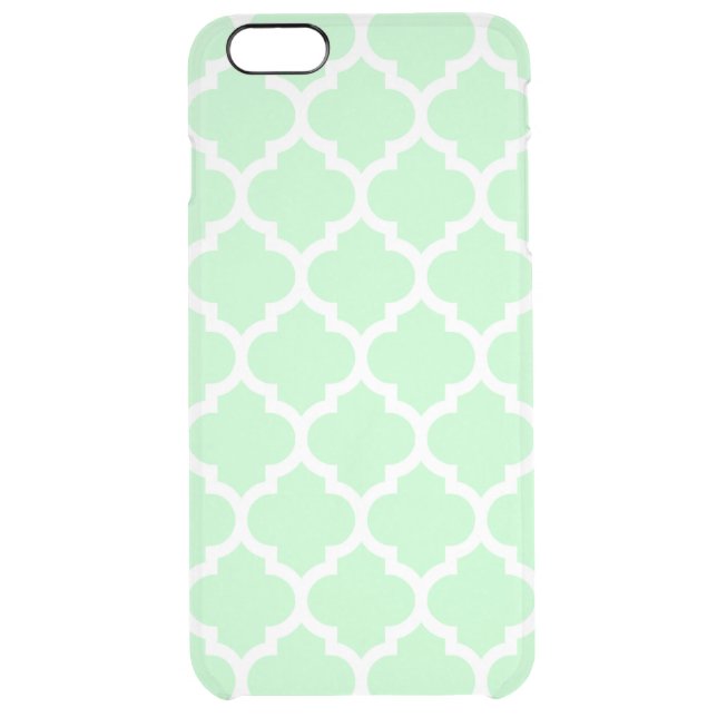 Mint White Moroccan Quatrefoil Pattern #5 Uncommon iPhone Case (Back)