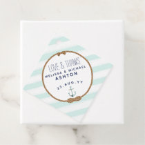 Mint &amp; White Nautical Knot Love &amp; Thanks Wedding Favor Tags