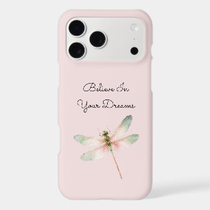 Mint White Pink Dragonfly iPhone 17 Pro Max Case
