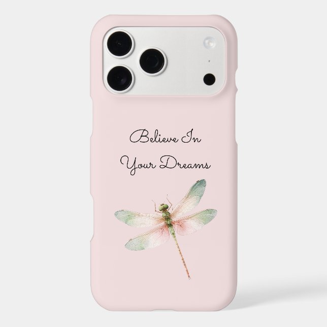 Mint White Pink Dragonfly iPhone Case (Back)