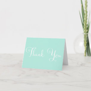 Mint White Script Personalized Wedding Thank you