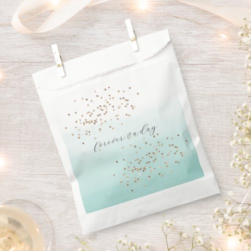 Mint White Wedding Favor Bag