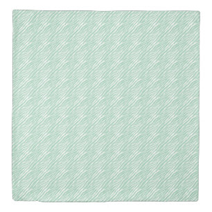 Mint White Zebra Print Duvet Cover