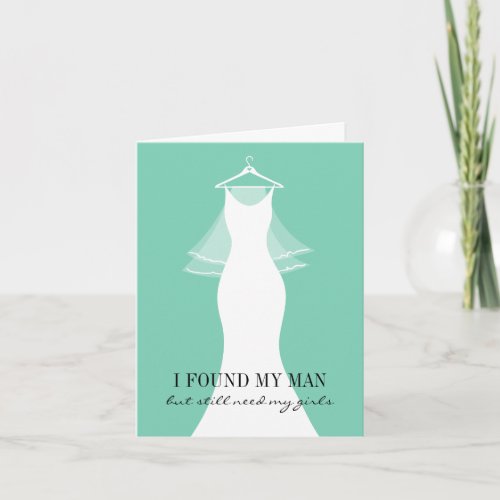Mint Will you be my bridesmaid request cards