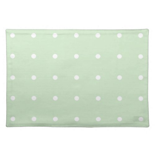 Mint With White Polka Dots Placemat