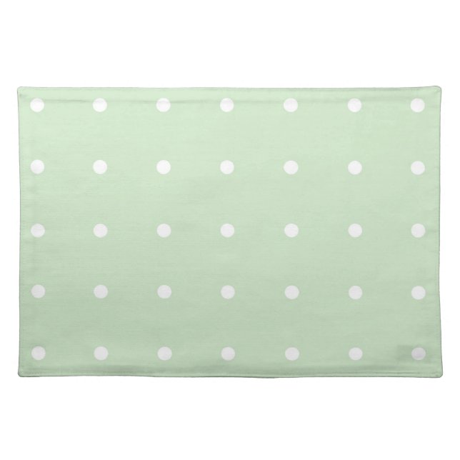 Mint With White Polka Dots Placemat (Front)