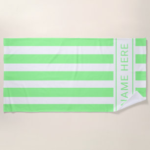 Mint with White Stripe Towel with Your Name