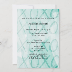 Mint XOXO Bridal Shower Invitation