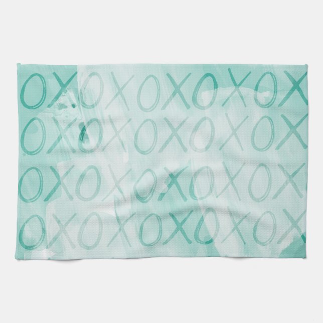 Mint XOXO Love Towel (Horizontal)