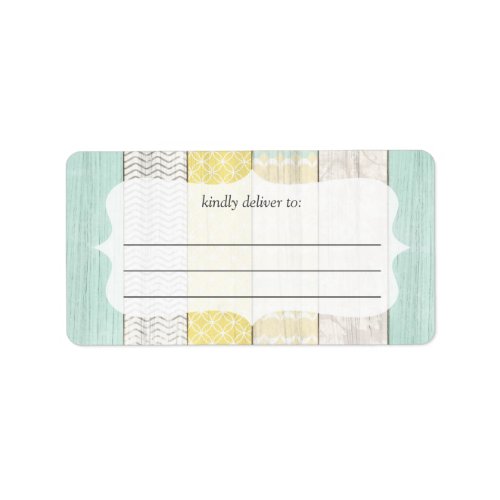 Mint Yellow Cottage Rustic Wood Large Write_On Label