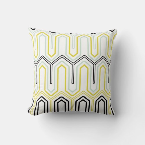 Mint  Yellow Geometric Pattern Decorative Pillow