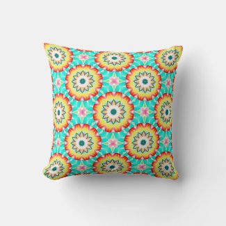 Mint Yellow Orange Mosaic Geometric Pattern
