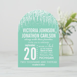 Mint Your Photo Confetti Modern Typography Invitation