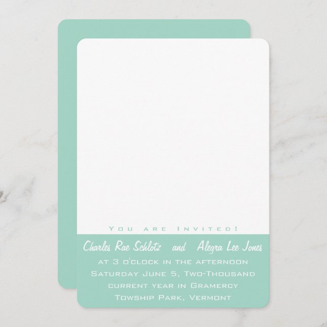 Mint Your Photo Wedding Invitations (Front/Back)