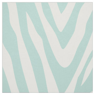 Mint Zebra Print Large Scale Fabric
