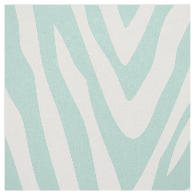 Mint Zebra Print Large Scale Fabric (Swatch)