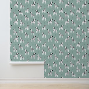 Mint Zebra Safari Wallpaper for Nursery Walls Wallpaper
