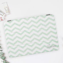 Mint Zig Zag Personalized Name iPad Air Cover