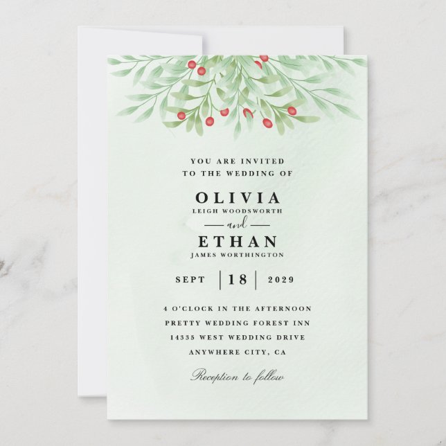 Minted winter wedding invitations (Front)