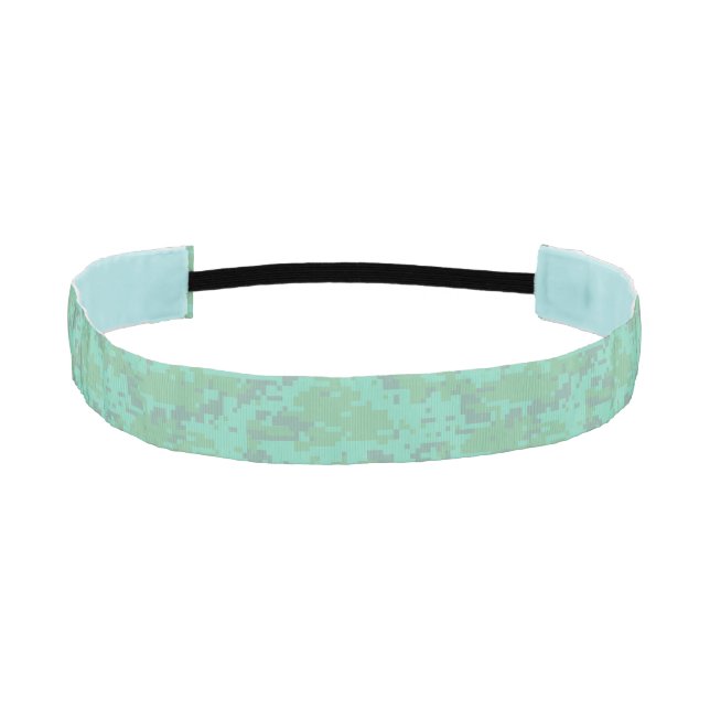 Minty Digital Camo Pattern Athletic Headband (Front)