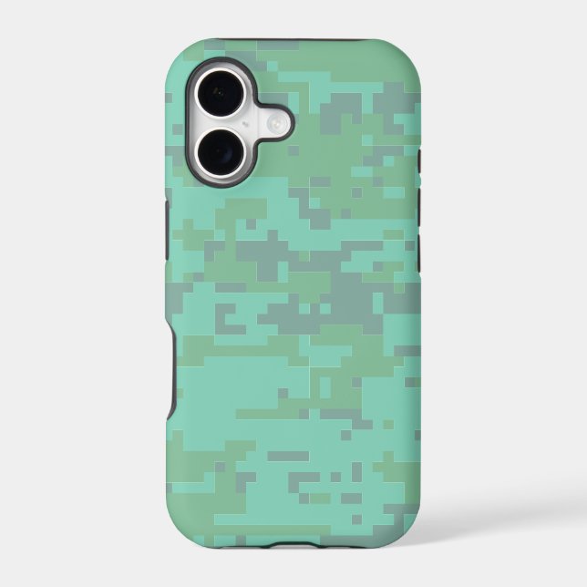 Minty Digital Camo Pattern Iphone Case (Back)