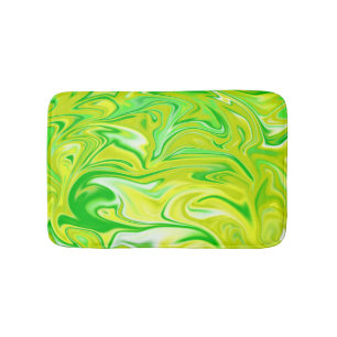 "Minty Dream: The Soft Swirls of Green Marble" Bath Mat