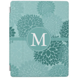 Minty Flowers Monogram iPad Smart Cover