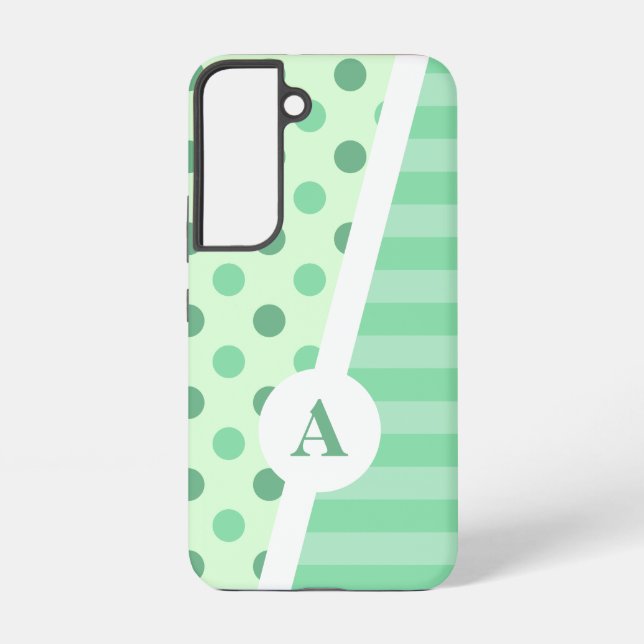 Minty Fresh Polka Dot and Stripe Pattern Samsung Galaxy Case (Back)