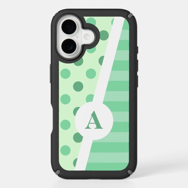 Minty Fresh Polka Dot and Stripe Pattern Speck iPhone Case (Front)