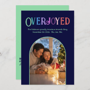 Minty Fresh Xmas Baby Birth Announcement Photo