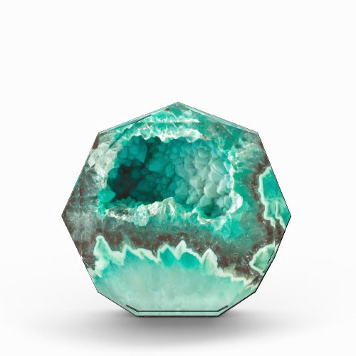 Minty Geode Crystals Acrylic Award