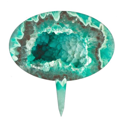 Minty Geode Crystals Cake Topper