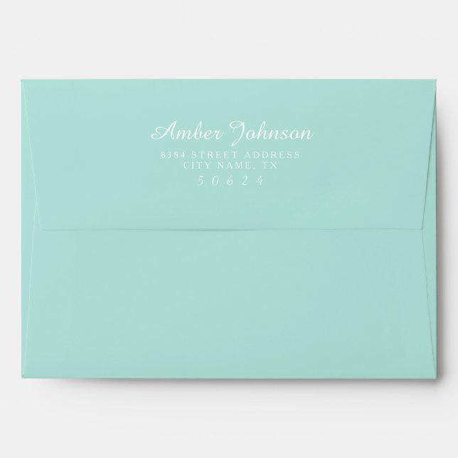 Minty Green 5 x 7 Pre-Addressed Envelopes (Back (Top Flap))