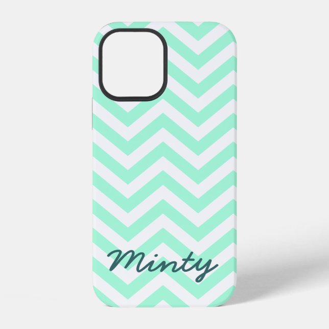 Minty green chevron pattern iPhone 5C case (Back)