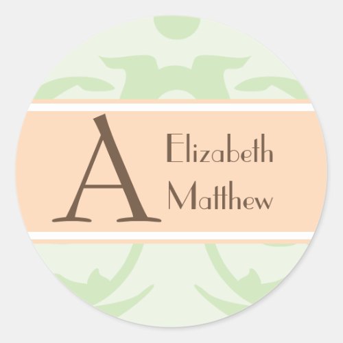 Minty Green Customize Last and First Name Sticker